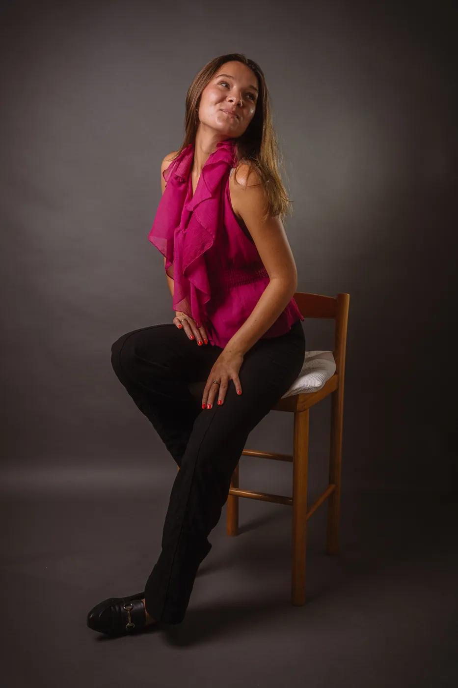 Portrait en mouvement, expression détendue